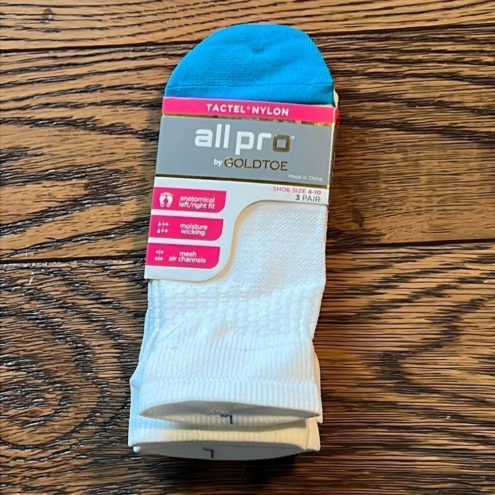 All Pro by Gold Toe No Show‎ Socks 3 pair D14